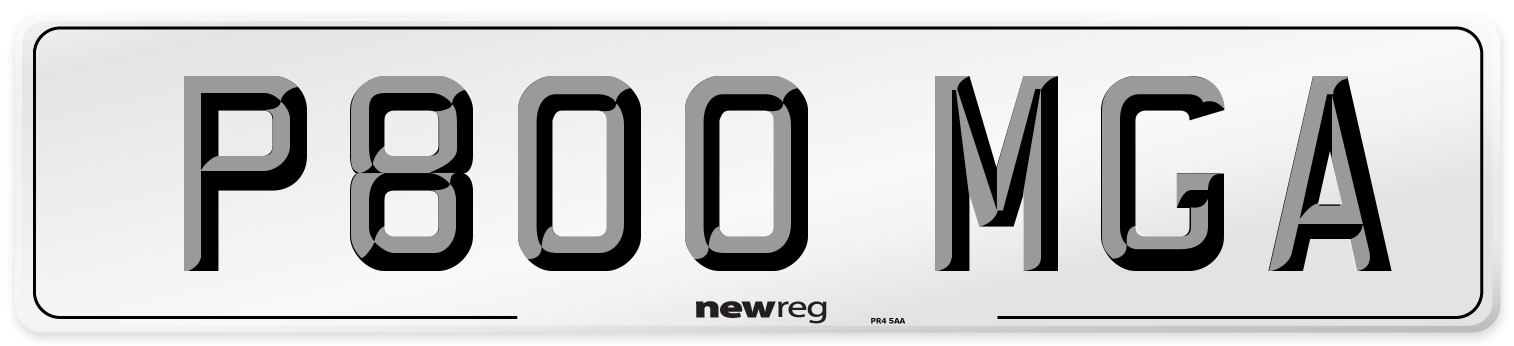 P800 MGA Number Plate from New Reg
